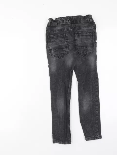 George Boys Black Cotton Straight Jeans Size 7-8 Years Regular Zip 2