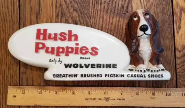 VINTAGE HUSH PUPPIES Brand Shoes Plastic Store Display Sign $45.00 ...
