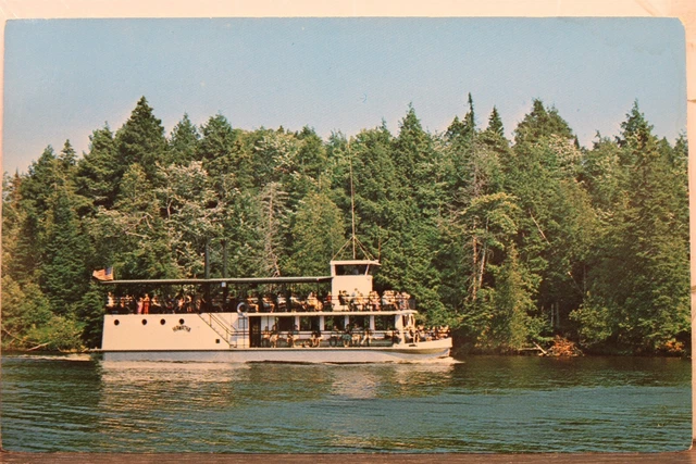 Michigan MI Soo Junction Tahquamenon River Hiawatha Boat Postcard Old Vintage PC