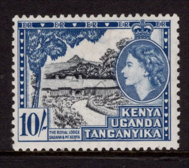 Kenya/Uganda/Tanganyika 1954/59 QE2 10/- Black & Deep Ultramarine SG 179 M/Mint