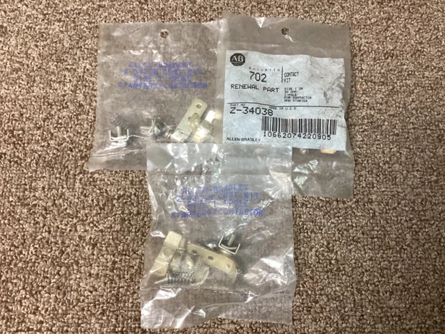 Allen-Bradley Z-34038 Contact Kit Size 1 Single Pole-Lot of 3 NIP