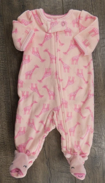 Baby Girl Clothes Nwot Simple Joys Carter's Preemie Pink Fleece Giraffe Outfit