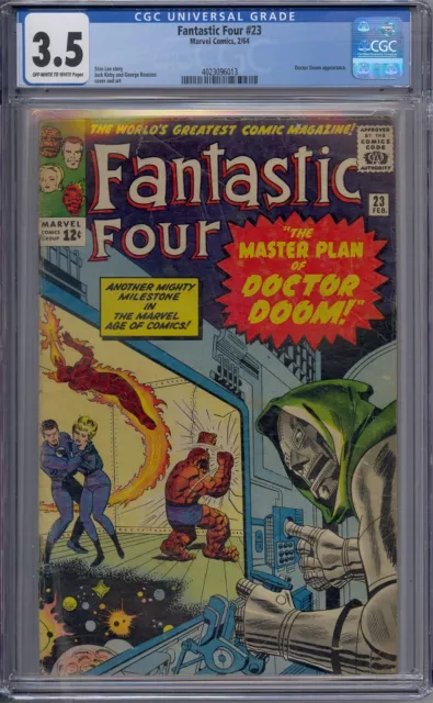 Fantastic Four #23 Cgc 3.5 Doctor Doom Jack Kirby George Roussos