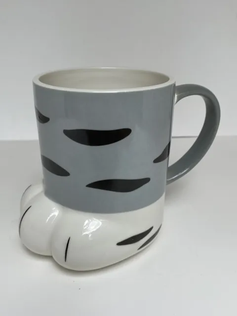 Cat Paw Mug Tabby Gray Japanese Neko Ceramic Coffee Tea Large