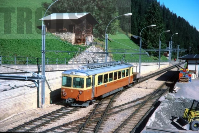35mm Slide SWITZERLAND BLM Bergbahn Lauterbrunnen–Mürren Electric Railcar 1983