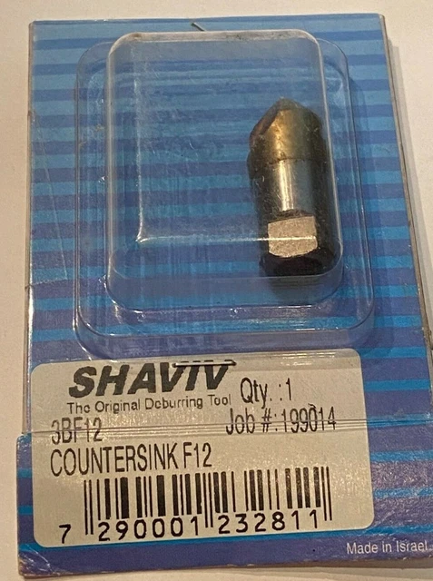 3Bf12 Hss Debur Countersink, New, Made In Israel, Countersinkf12, 1/Lot