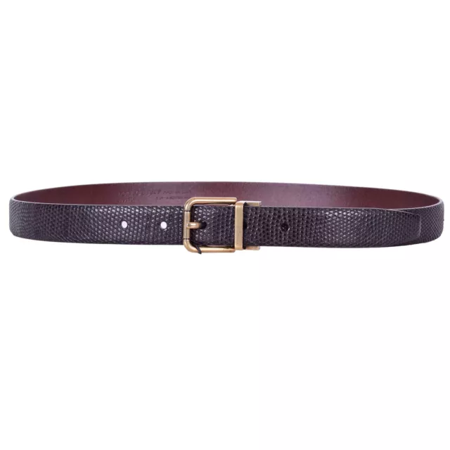 Dolce & Gabbana Ceinture En Lézard Avec Boucle de Rouleau Braun Or 07807