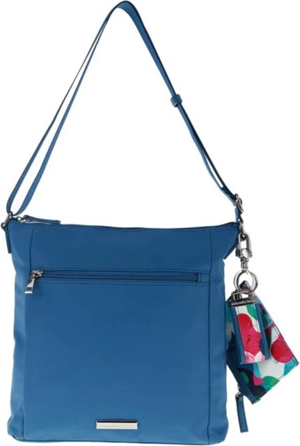 Samantha Brown To-Go Zip-Front Crossbody Blue NEW 751-463