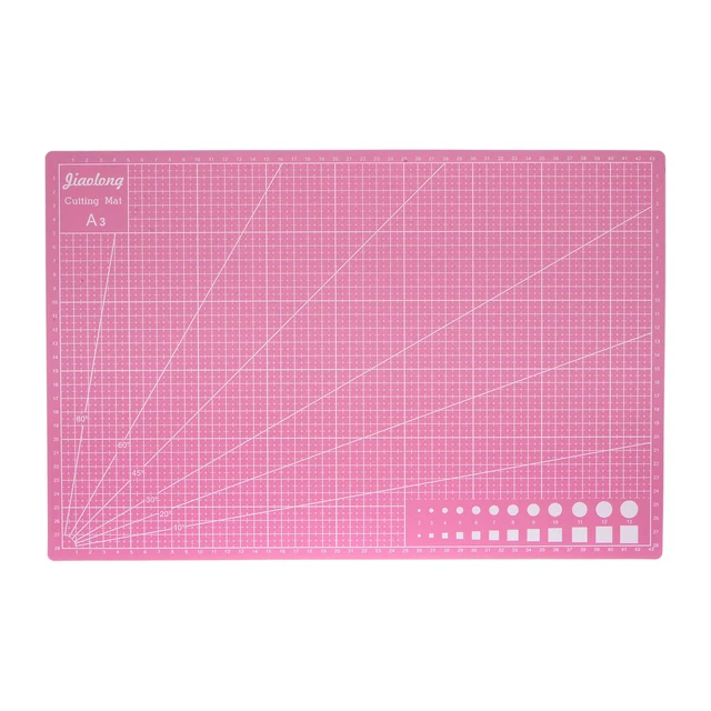 Alfombra de corte autocurable A3 18""x12"" tabla de corte de doble cara rosa