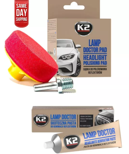 K2 LAMP Doctor KIT PAD Set Restores Cleanes Yellowed Scratched Headlight Lenses