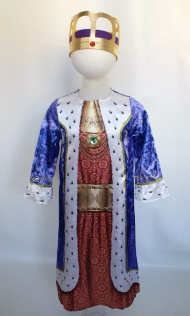 Regal King Costume Rich Royalty Fancy Dress & Crown Age 4 5 6 7 8