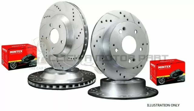 Ford Mondeo Mk3 2.2 Tdci St 155 Front & Rear Drilled Brake Discs Mintex Pads New