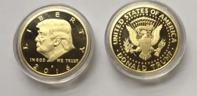 2016 US President Donald Trump Inaugural Gold Commemorative Novelty Coin