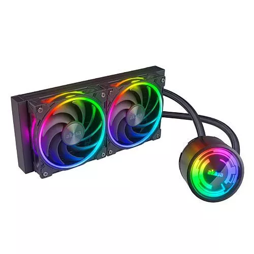 Akasa Soho 240 Dusk Edition 240Mm Argb Liquid Cpu Cooler Rgb Controller Dual Rad