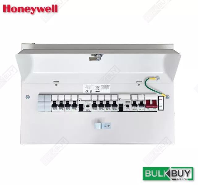 MK Honeywell - 16 Way Populated White Metal Consumer Unit - Type A - RCD - 100A