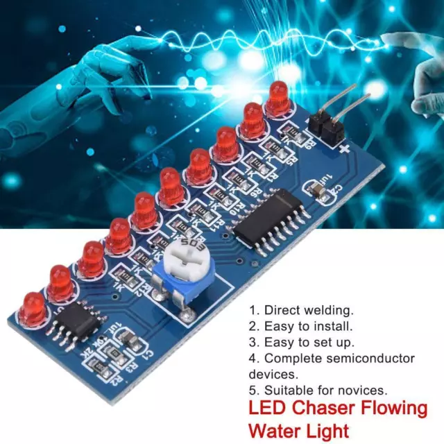 Kit semiconduttore LED Chaser Luce Flusso Acqua Modulo Semiconduttore Scheda Fai Da Te U2Z5
