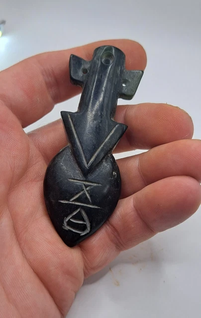 Chinese OLD Hongshan Stone / Jade Hand  Carved Amulet / pendant
