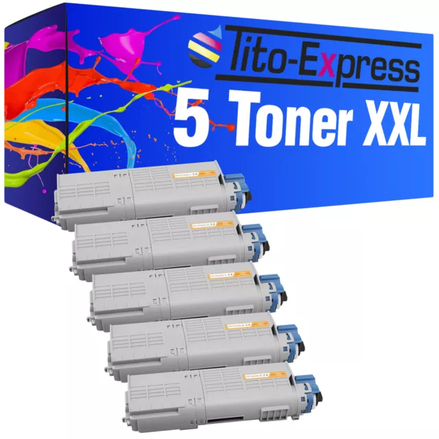 Set da 5 toner XXL serie platino per OKI C 532 DN C 542 DN MC 563 DN MC 573 DN DN