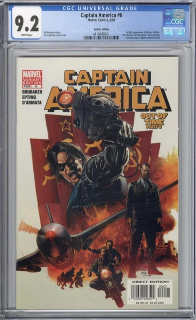 Captain America #6 CGC 9.2 Variant Edition White Pages 1st Winter Soldier 2005