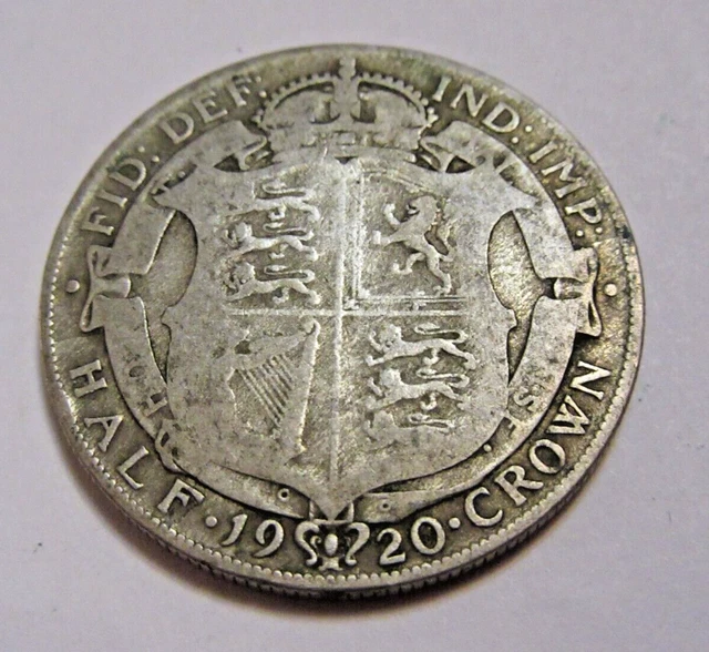 1920 Silver Half Crown King George V   #