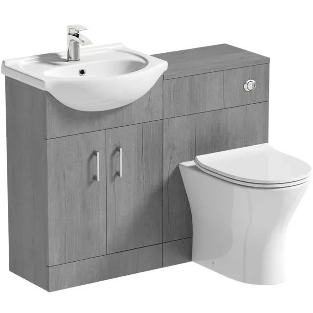 Orchard Grey Contemporary Round Toilet and basin unit