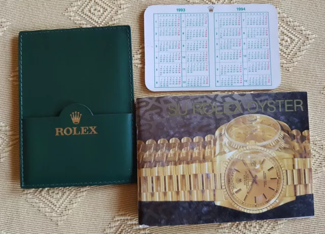 Genuine Rolex Calendar 1993/94 Booklet Su Rolex Oyster SP 1993 Daytona Gmt