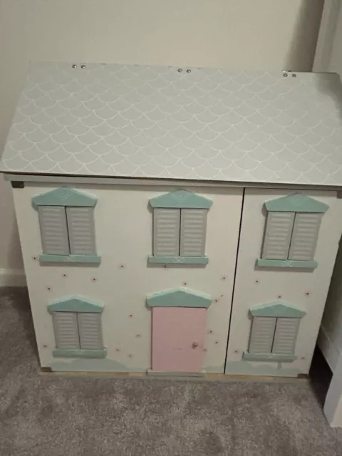 Wooden Dollhouse and Furniture