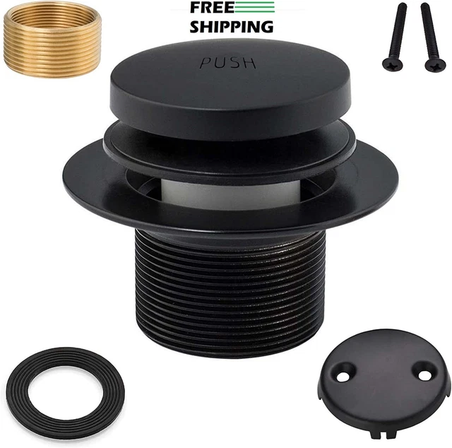 TUB DRAIN TIP Toe Black Bath Tub Drain Kit with TwoHole Overflow