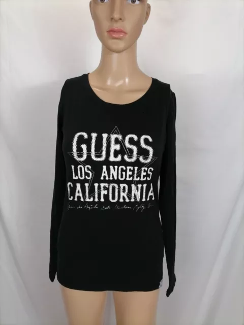 GUESS Maglia Maniche Lunghe Maglia CASUAL in COTONE T-Shirt Taglia S Donna