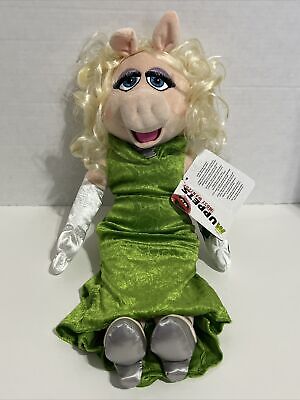 Miss Piggy Plush doll 19" Muppets Most Wanted Disney Store Green Dress Authentic
