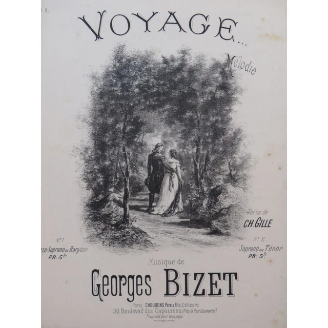 BIZET Georges Voyage Chant Piano ca1885