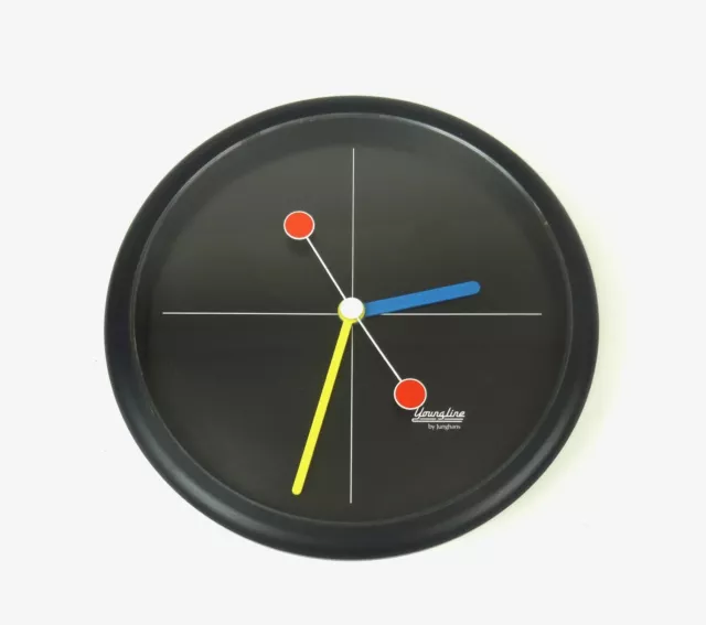 RARE POSTMODERN 80s VINTAGE MID CENTURY MEMPHIS AGE WALL CLOCK BY JUNGHANS