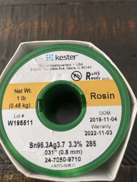 Kester 24-7050-9710 Wire Solder Lead Free Rosin Mildly Activated (RMA) ROHS 1#