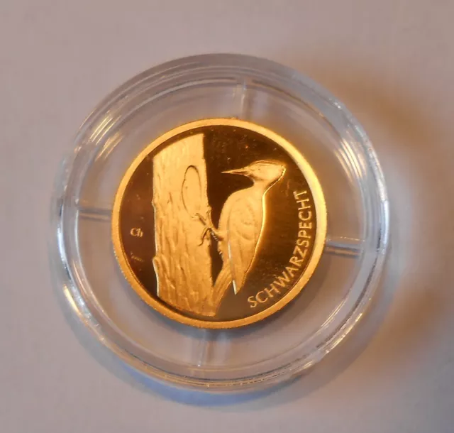 BRD 20 Euro Gold heimische Vögel/ Schwarzspecht 2021 G, 3,89 g/ mit Zertifikat