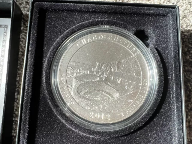 2012 AMERICA THE BEAUTIFUL CHACO CULTURE NEW MEXICO 5oz SILVER COIN  (EB1005160)