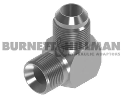 Burnett & Hillman Bsp Mâle X Jic Mâle 90° Compact Coude Hydraulique Adaptateur