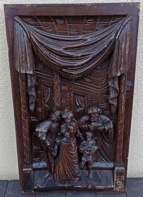 23"  French Antique Architectural Salvage Panel Door Solid Oak
