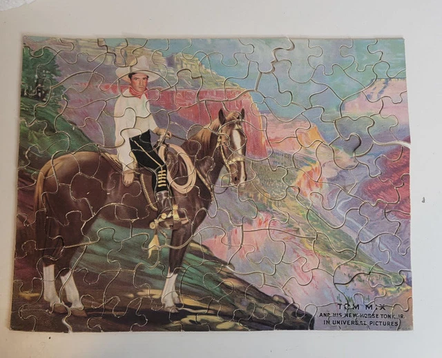 Vtg 1930's Tom Mix Cowboy Puzzle Rexall Drug Store Gift w/ Purchase Advertising