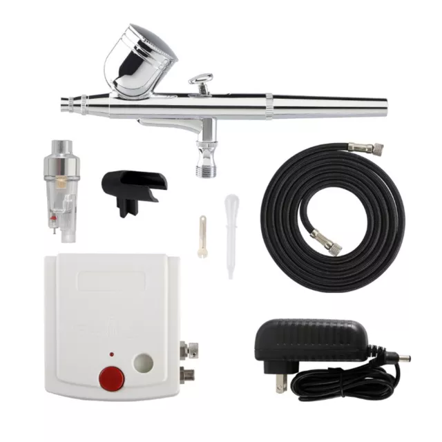 Dual Action Air Compressor Kit Professional Air Brush Gun Set Paint Art Tattoo