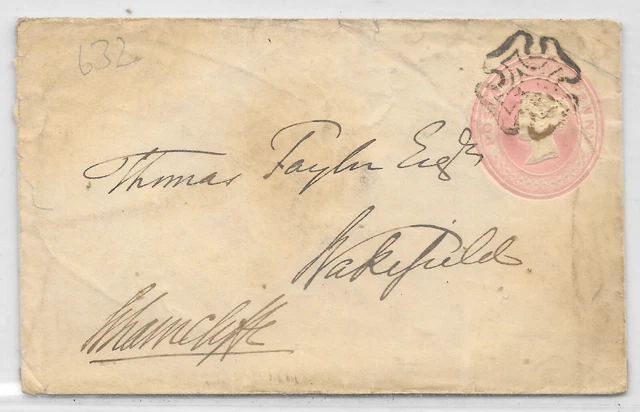 GB Queen Victoria 1843 Pre Paid Entire with MX Cancel (632)