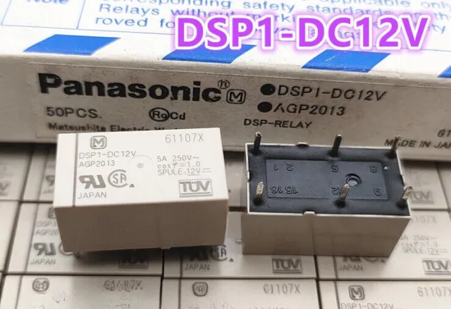 5PCS New Panasonic Relay DSP1-DC12V AGP2013 12V 5A 6pin Free Shipping