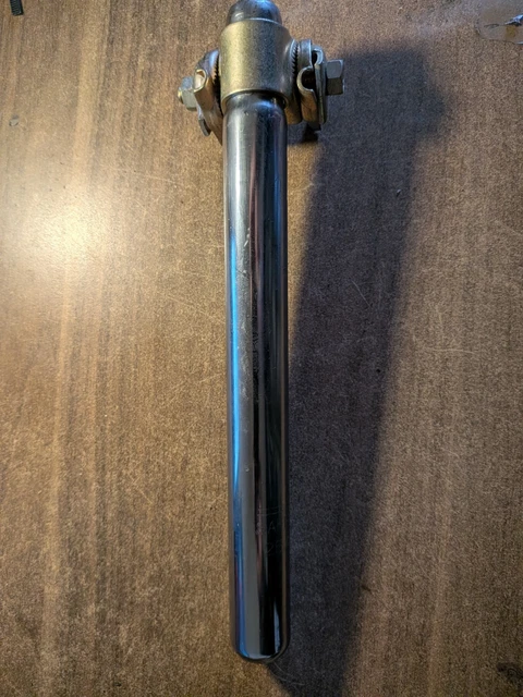Tige De Selle Vélo Vintage Acier Chromé - 25,3 Mm X 19 Cm - Fabriqué France