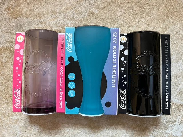 Coca-Cola Gläser 2019 / 2023 McDonalds u.a. Aqua-Blau Limitierte Edition