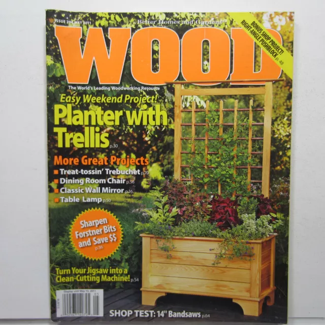 Wood Magazine May 2011 No 204 w/ Patterns Planter Trellis, Wall Mirror, Grinder