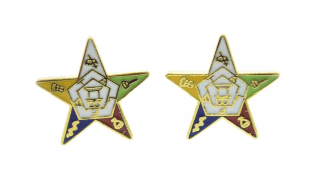 OES Post Back Earrings. Order of the Eastern Star Symbolism - One Pair 2