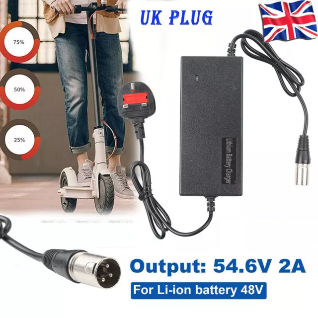 54.6V2A Charger 54.6v 2A Electric Bike Lithium Battery Charger for 48V  Li-ion Lithium Battery Pack XLR Plug 54.6V2A Charger - AliExpress