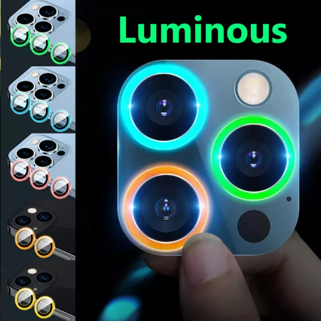Camera Lens Protector Luminous Tempered Glass For iPhone 15 14 13 12 Pro Max 11