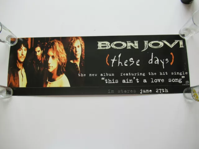 VINTAGE 1995 BON JOVI THESE DAYS ALBUM PROMO 12x36 2-SIDED POSTER JON RICHIE