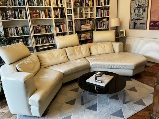 Rolf Benz Vintage Modular White Leather Lounge  Sofa