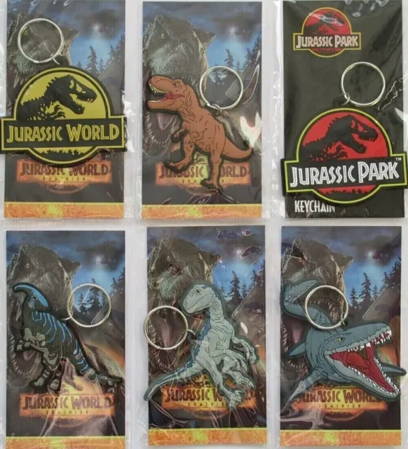 Jurassic World Park Official Dinosaur KeyrinG Keychains NETFLIX BLUE KEY RING